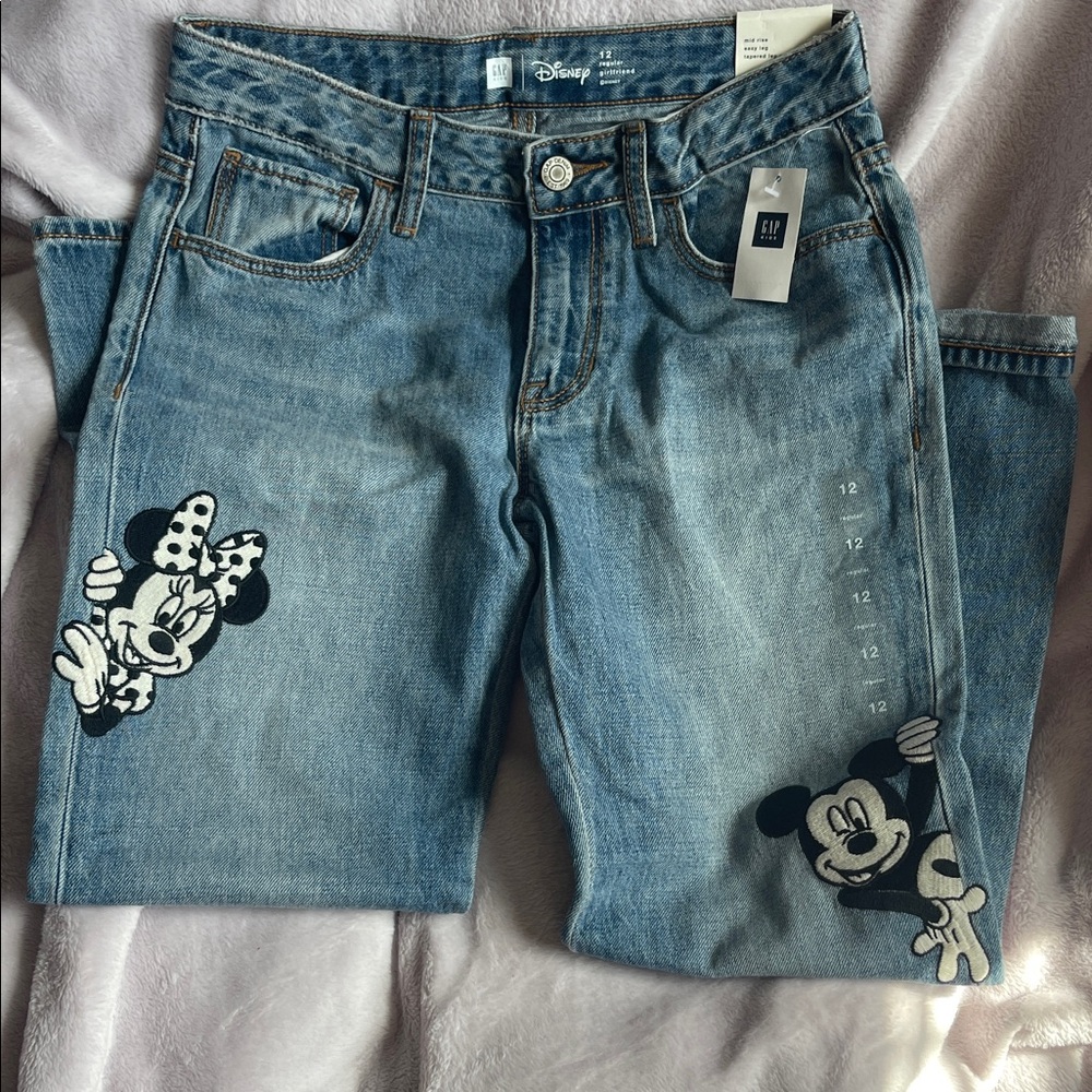 GAP Kids Light Blue Jeans with Cartoon Characters Disney
